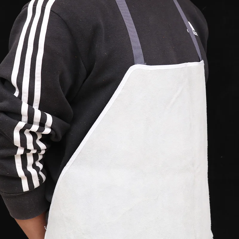 مريلة لحام من جلد البقر، ملابس واقية مثبطة للهب، ملابس عازلة للحرارة #4