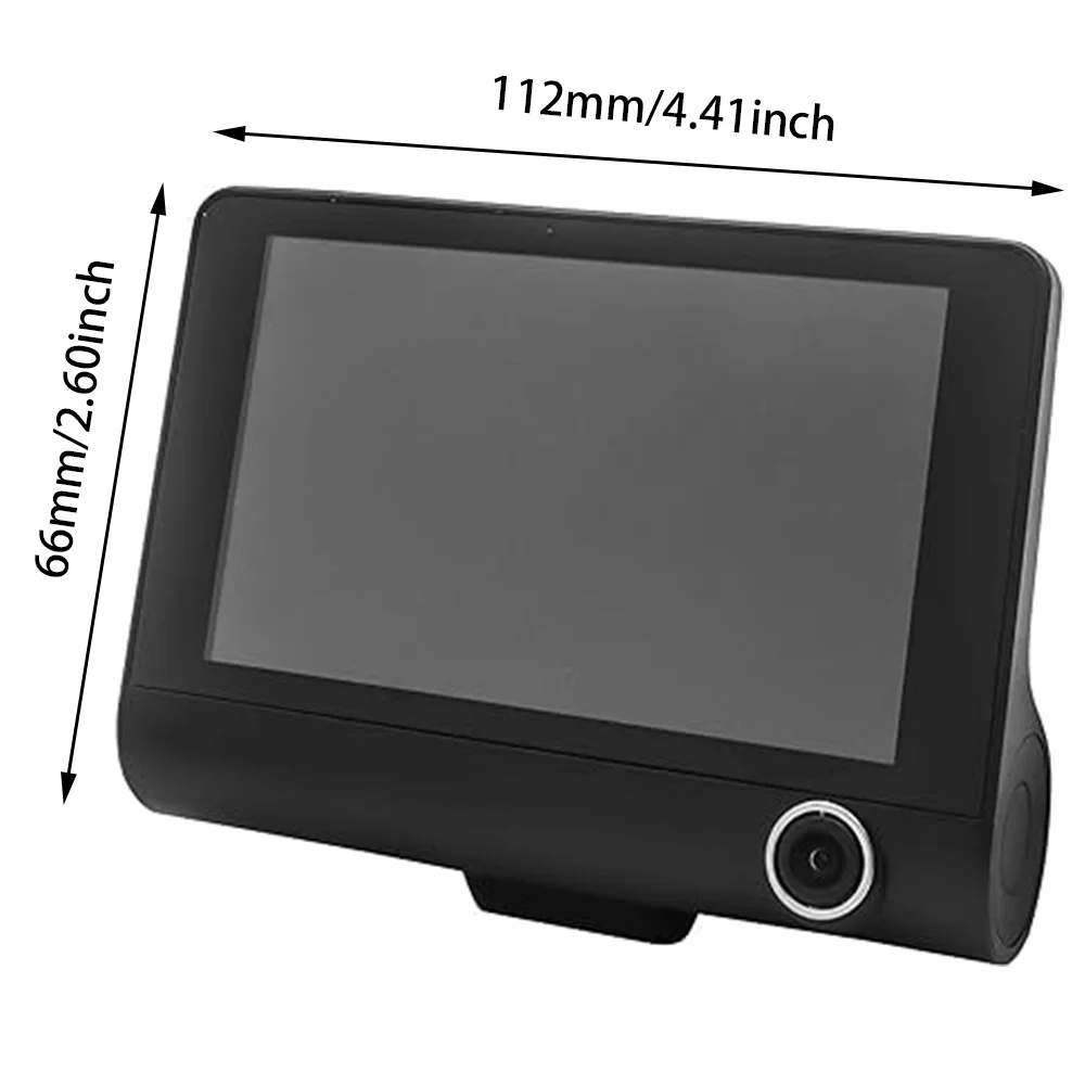 Car Video Recorder Car DVR Video Recorder 4 Inch Front and Rear View Video 3 Ways 1080P Dash Cam