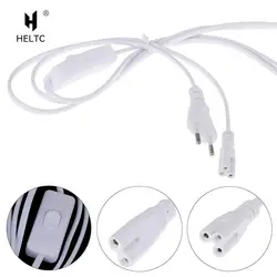 1.8m Lighting Accessory 250V EU Plug Switch Cable For T5 LED Tube T8 Power Charging Wire Connection Wire ON/OFF Connector