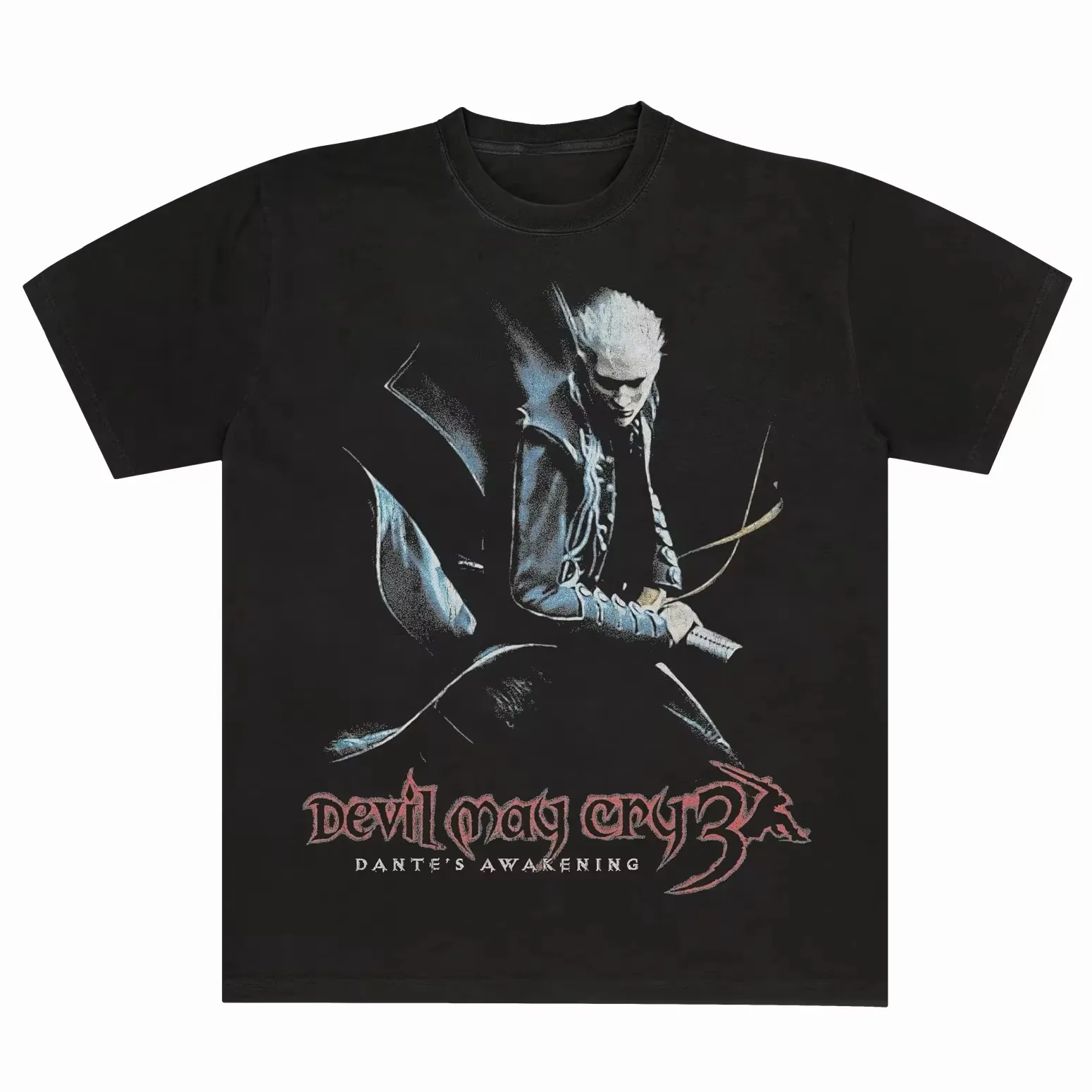 1pc Devil May Cry 3 Dantes Awakening Dante Retro Action Cotton T shirt Unisex Men Women Kids Streetwear Casual Short Sleeve Tops