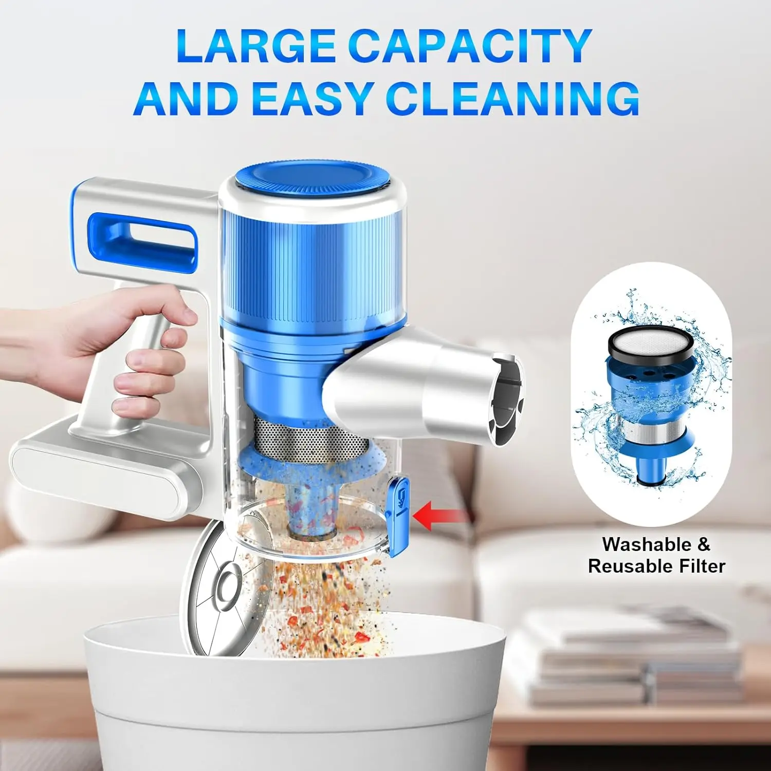 Беспроводной пылесос — перезаряжаемые, мощные всасывающие пылесосы 45 кПа для дома, легкий пылесос 8-в-1