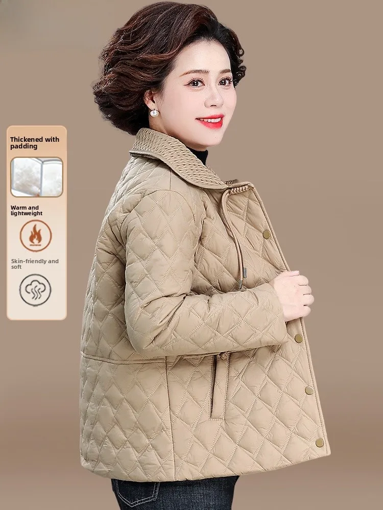

Lightweight Cotton Jaet New Chinese Sle ort Women's Outerwear for Middle-Aged And ly Autumn Winter Faionable Mom...