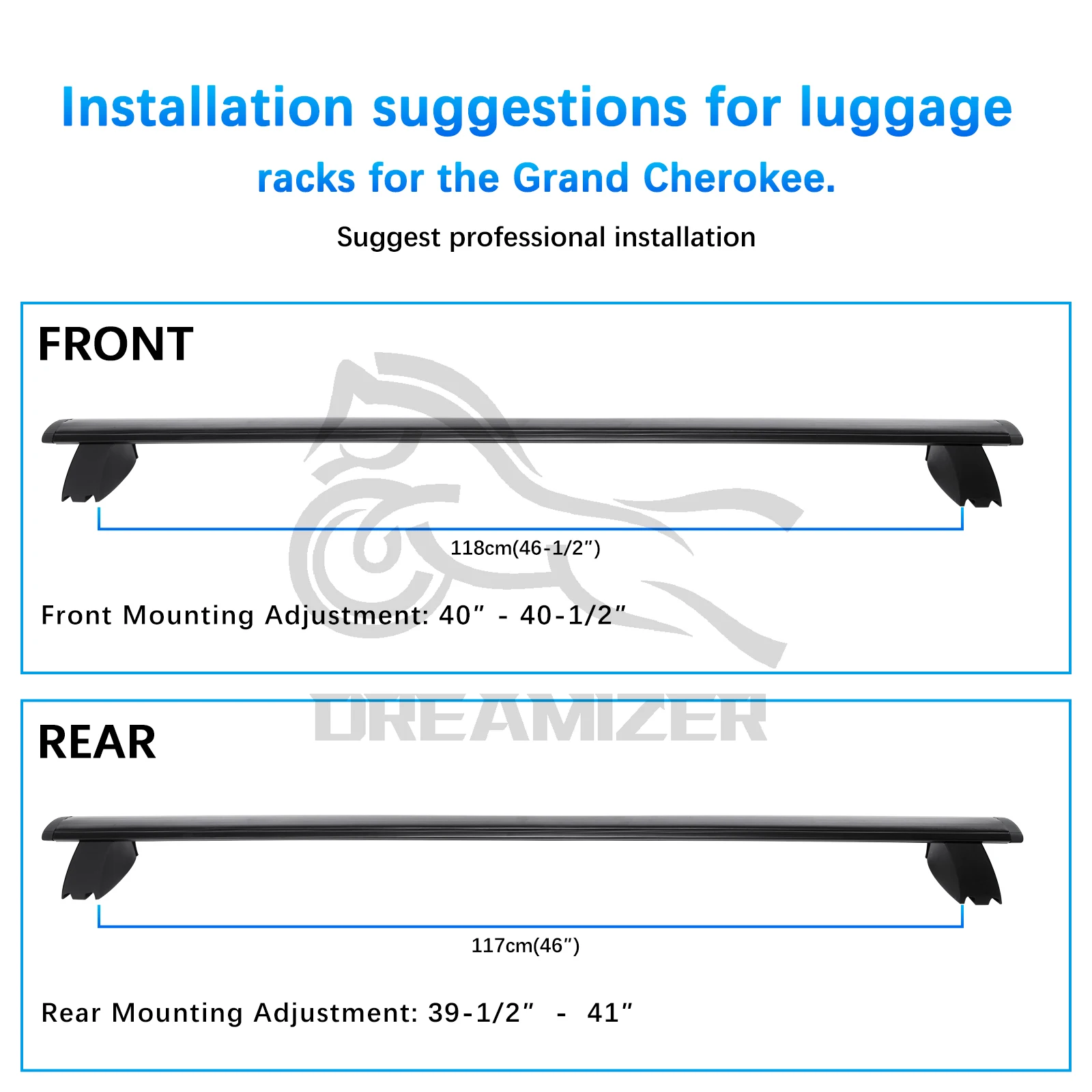 Car Roof Rack Cross Bars for Jeep Grand Cherokee 2011-2021 2012 2013 2014 With Grooved Side Rails Top Car Rack Luggage Carrier