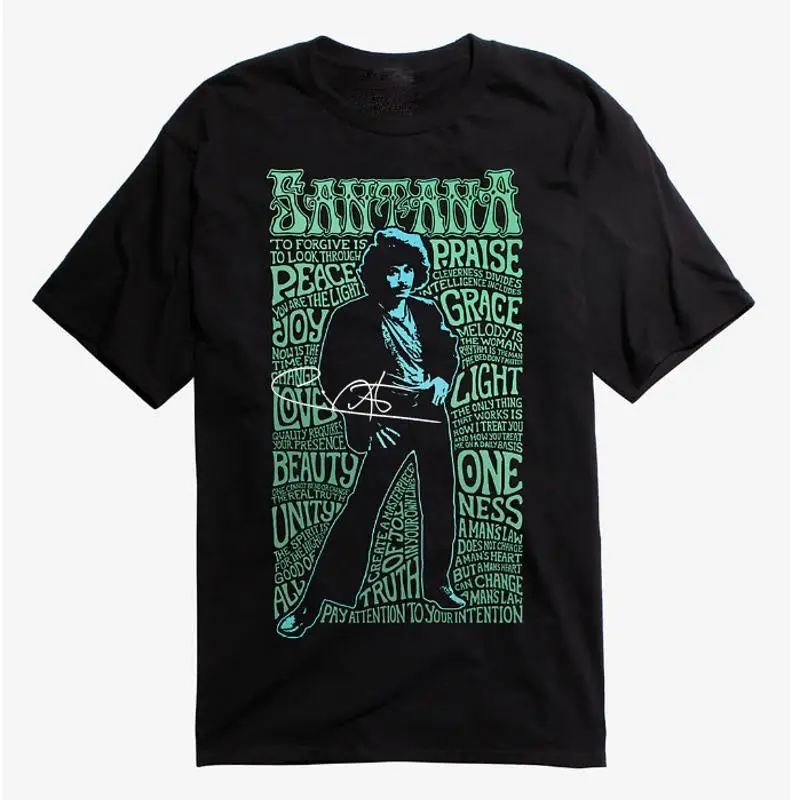 

Винтажная хлопковая черная рубашка в полный размер Carlos Santana Super Star UR314