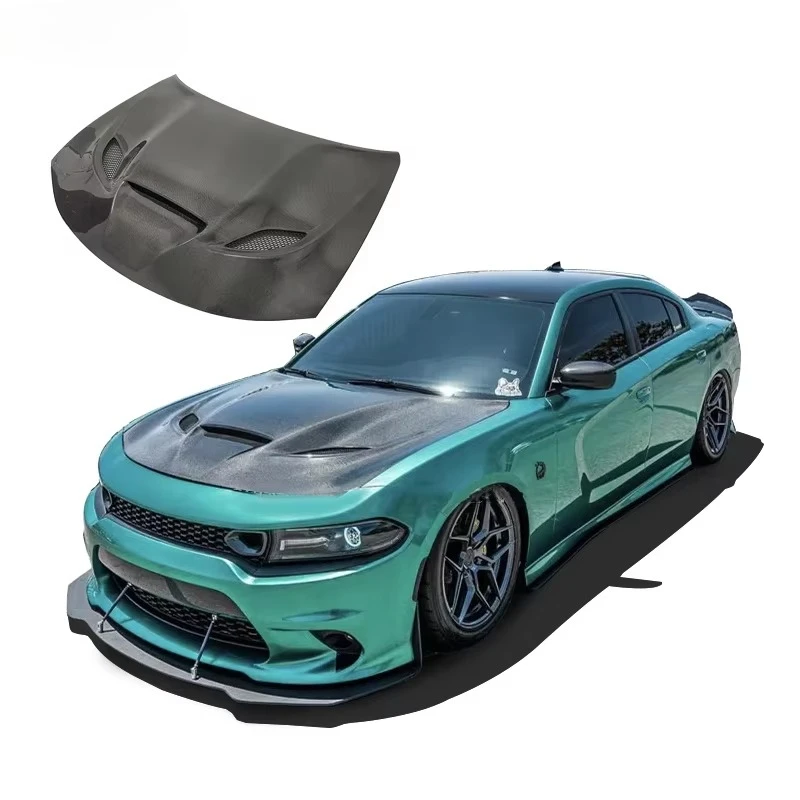 For 2015 Dodge Charger SRT Type Carbon Fiber Engine Hood for Automotive High Quality Carbon Fiber Engine Hood