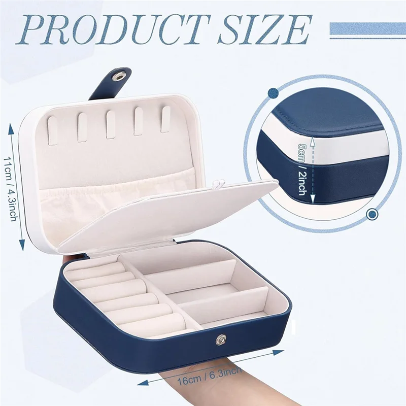 ABNL Travel Jewelry Case PU Leather Jewelry Boxes Bridesmaid Gift Box Double Layer Jewelry Organizer Display Holder A Easy To Us
