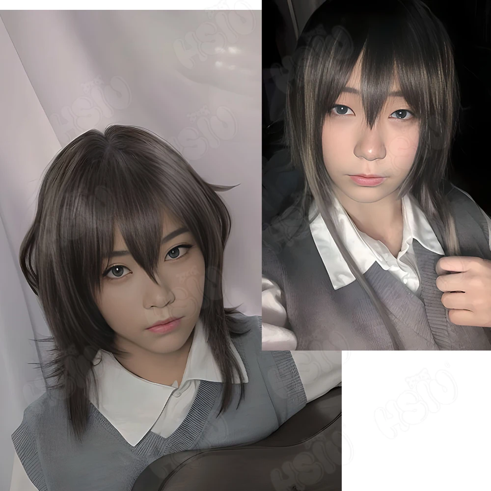 Asanagi Yori Cosplay Wig Anime Whispering You a Love Song Cosplay HSIU 50cm Smoke gray long hair Heat Resistant Synthetic Wig