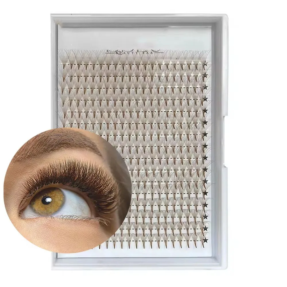 

400 Fans 3D 5D 8D Brown Colored Premade Loose Fans C D Curl Thin Pointy Base Lash Extensions Mixed Russian Volume Lashes