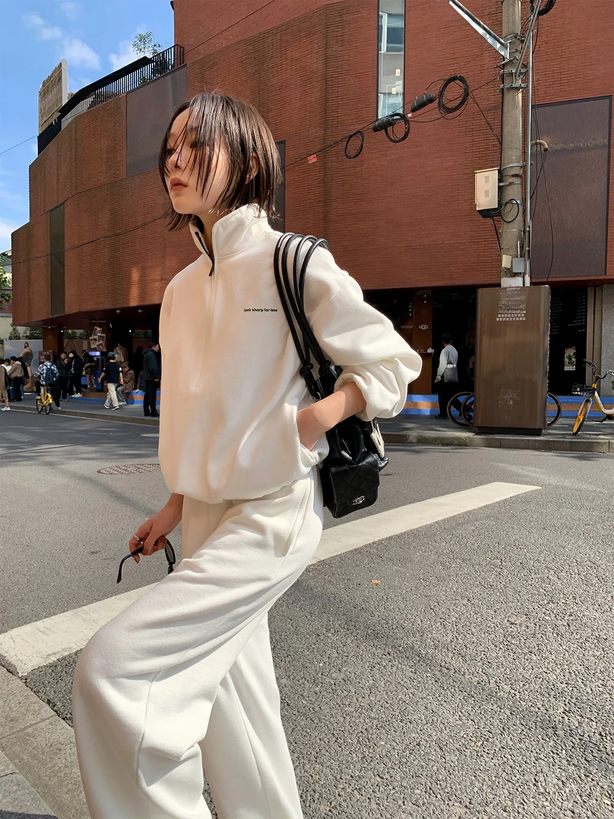 

Модный комплект из флисовой толстовки на молнии с капюшоном и брюк для женщин: повседневный зимний костюм из двух предметов с длинными рукавами