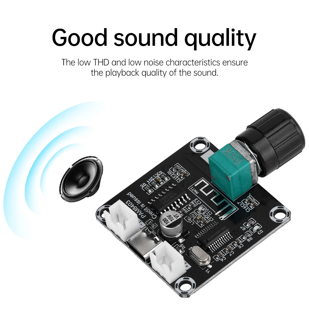 DC 5V XH-A159 Mini PAM8403 Bluetooth Digital Amplifier Board 5W+5W with Adjustable Volume Amplifier Module Type-C Interface