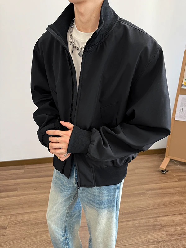 

Мужская куртка-бомбер American Style для весны и осени, свободного кроя, повседневная, в бейсбольном стиле, с воротником-стойкой, ветрозащитная, на молнии, с длинными рукавами