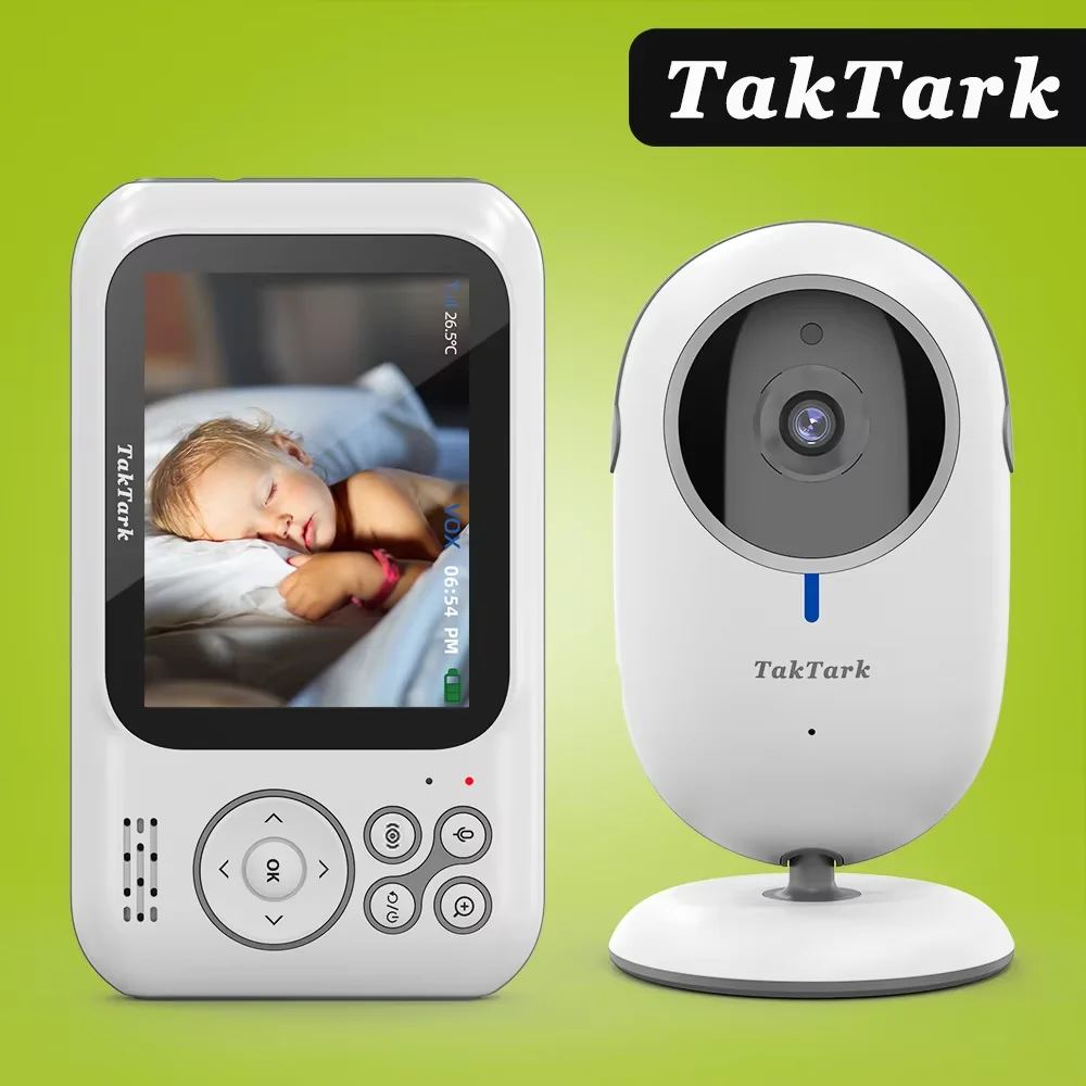 Monitor de bebé TakTark 3,2 pulgadas con cámara de vigilancia inalámbrica y visión nocturna automática: Una solución confiable para padres modernos