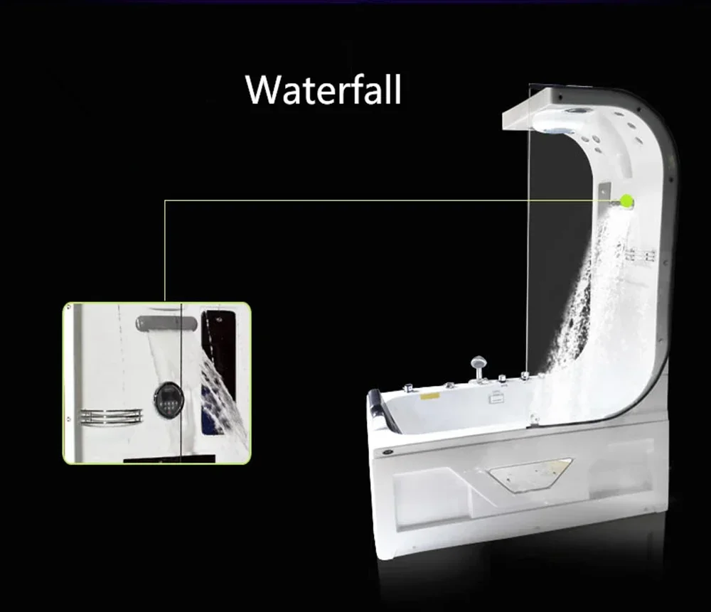 1600mm luxury Whirlpool Bathtub Top Shower TV Surfing Hydromassage Indoor Hot Tub images - 6