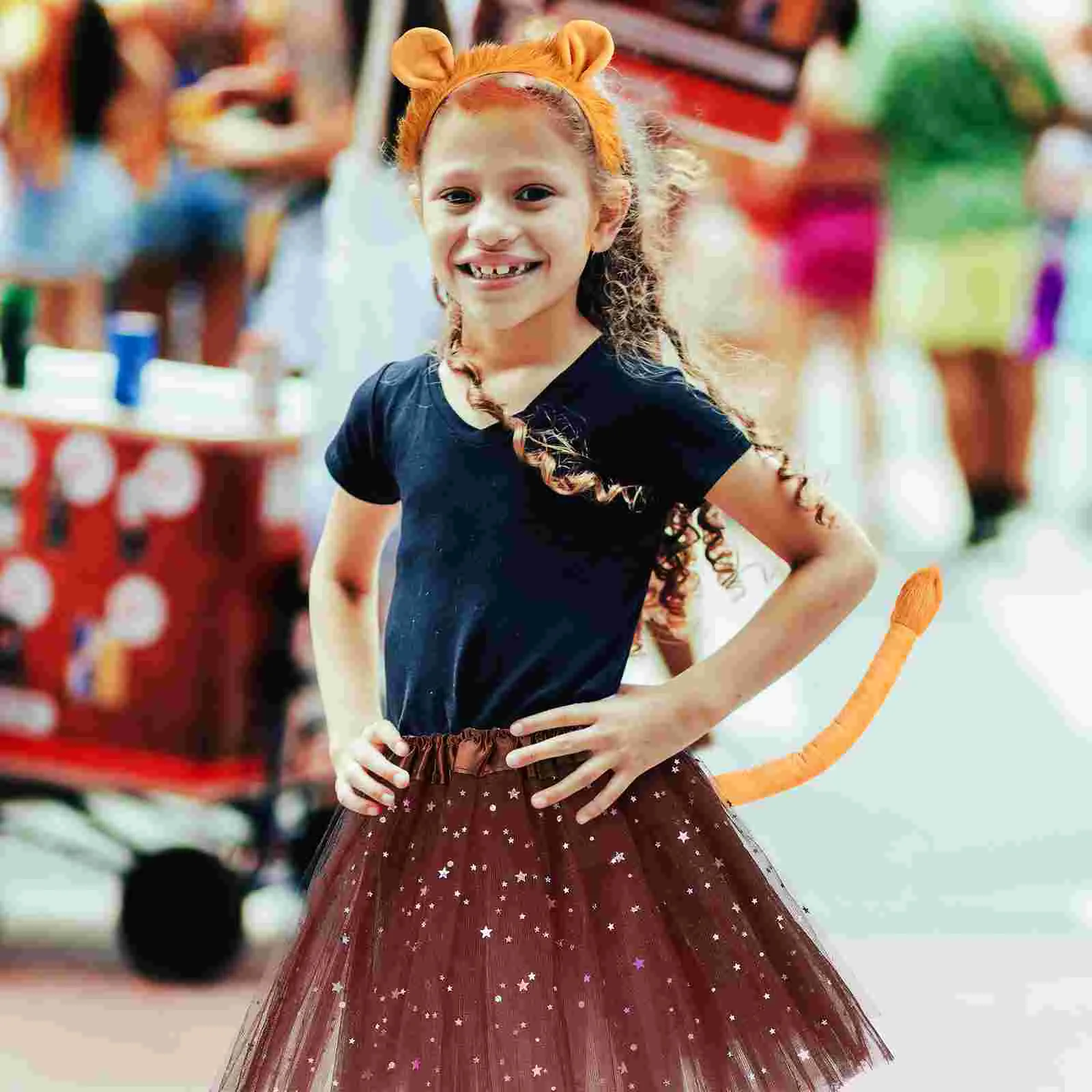 Lion Cosplay Costume 3-piece Set Headband Accessories for Kids Ears Tail