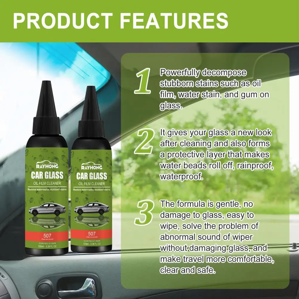 Professional Oil Film Remover Clear Vision Degreasing Automotive Polishing Glass Oil Film Removing Paste Deep Cleaning