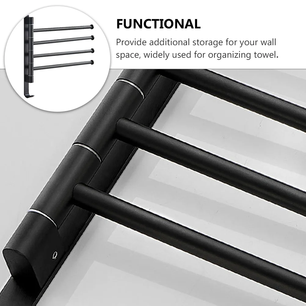 

4-Bar Wall-Mounted Towel Rack Heavy Duty Industrial Style For Bathroom Kitchen Lavatory Storage Iron Material Scratch Resistant