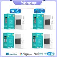 SONOFF POW Elite Smart Power Meter Switch 16A /20A Wifi Smart Home Switch LCD Screen Works With Alexa Google Home EWeLink App