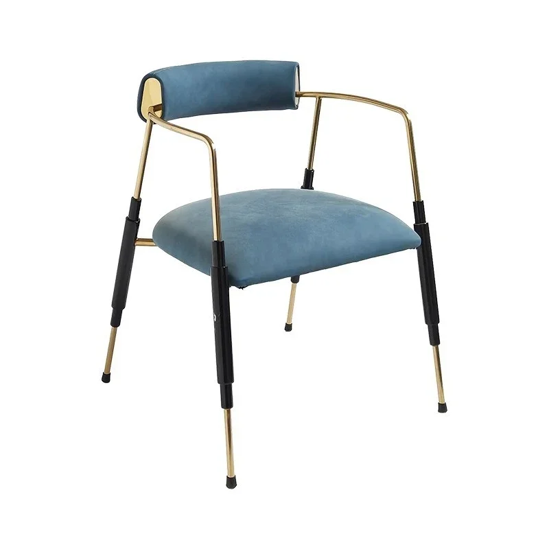 Light luxury dining chair stainless steel restaurant hotel villa high-end dining table chair negotiation armchair