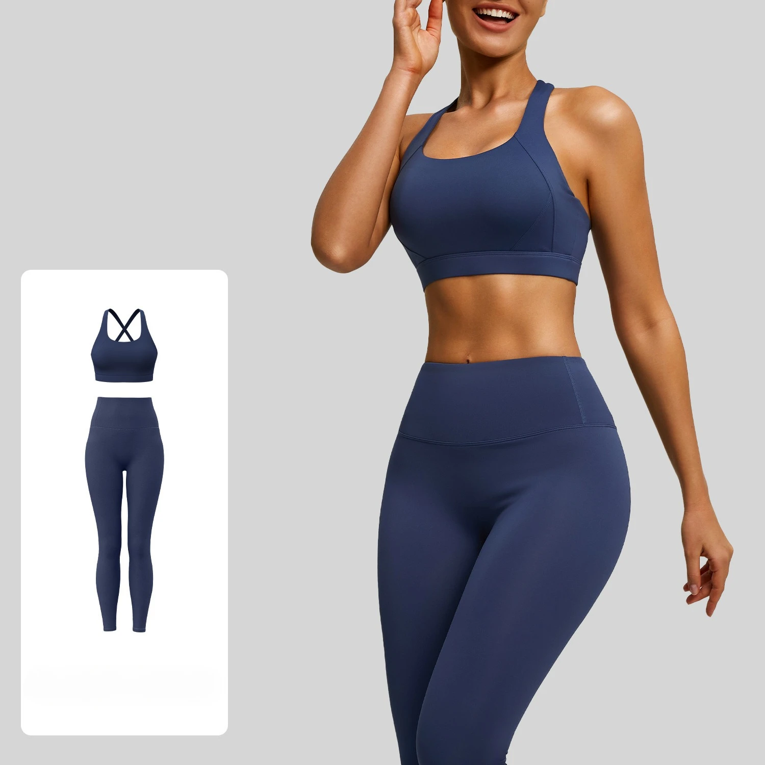 

2PCS Yoga Sets for Women Shockproof Sports Bra Hip Lift Gym Leggings with Pocket Pilates Running Fitness Suit Workout Clothes