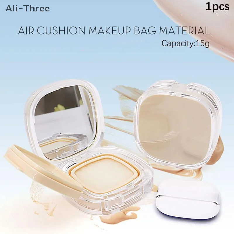 Contenitore per trucco cosmetico portatile con cuscino d'aria vuoto da 15 g con specchio in spugna per polvere per fondotinta in crema BB fai da te