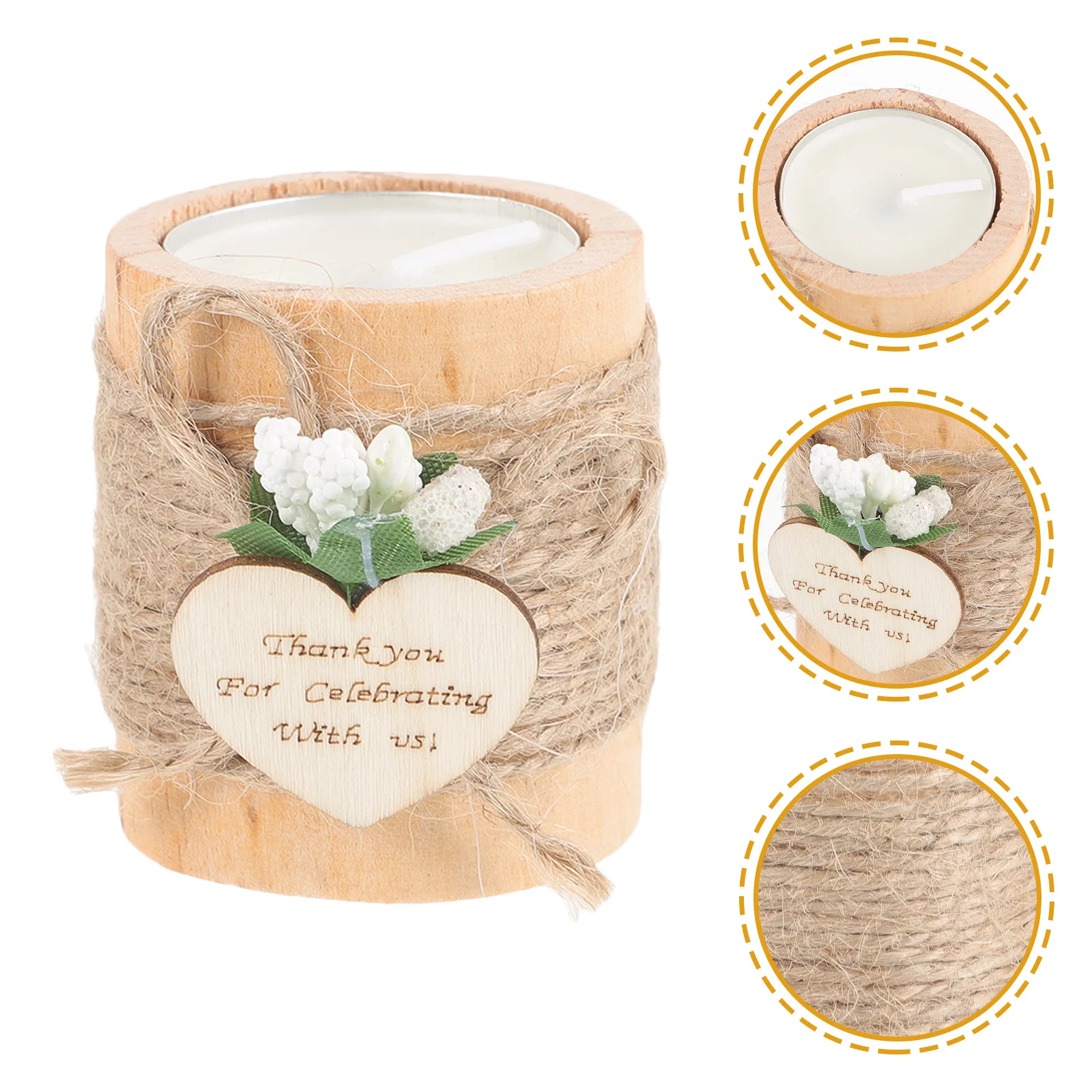 حامل خشبي صغير للشاي، حامل إضاءة لطاولة الزفاف الريفية، حامل هدايا فريد من نوعه