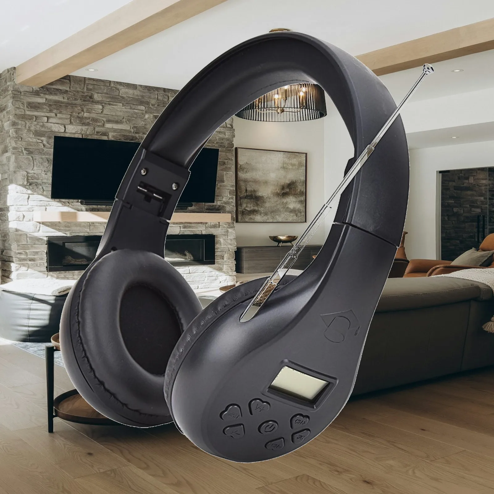 Head-Mounted FM Headset Foldable 3.5mm Jack Portable Noise Cancelling Teaching