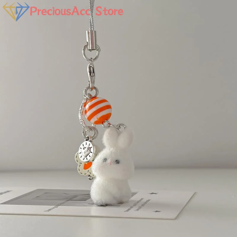 لطيف الكرتون رقيق الحيوان سلاسل المفاتيح جميل جرو أرنب بطة كيرينغ حلية المرأة حقيبة الملحقات حزام لتعليق الهاتف المحمول #4