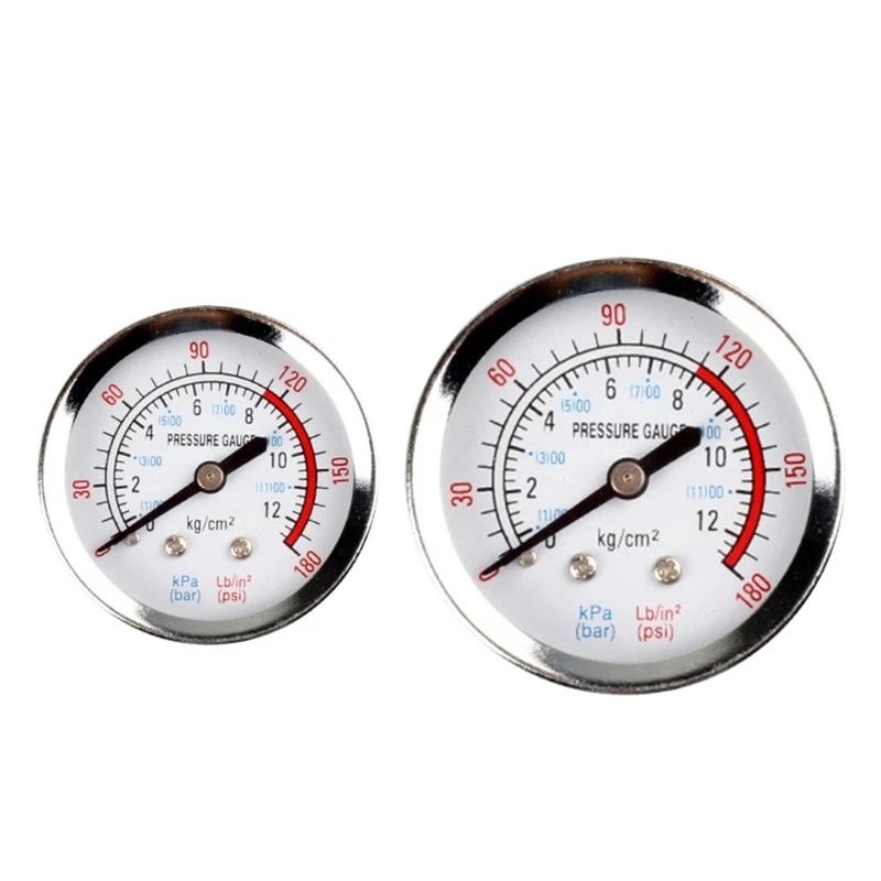 M6CF Industrial Grade Air Pressure Gauge Water Pressure Meter Measuring Measuring 0-180psi 0-12 Bar 1/4\