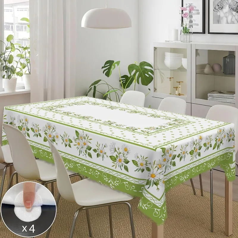 Tablecloth 1 piece - Small daisy flower tablecloth for spring and summer themes, made of polyester and machine washable.