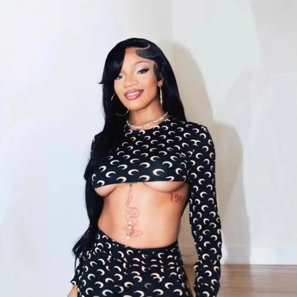 Conjunto Retro de dos piezas para mujer, Top corto de manga larga y minifalda, estampado de Luna, moda de otoño, ropa de calle, chica caliente