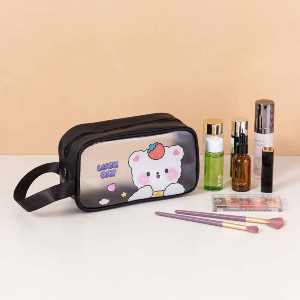 

Durable Ins Cartoon PVC Cosmetic Bag Portable Cute Transparent Wash Bag High Appearance Level Waterproof Storage Bags Travel