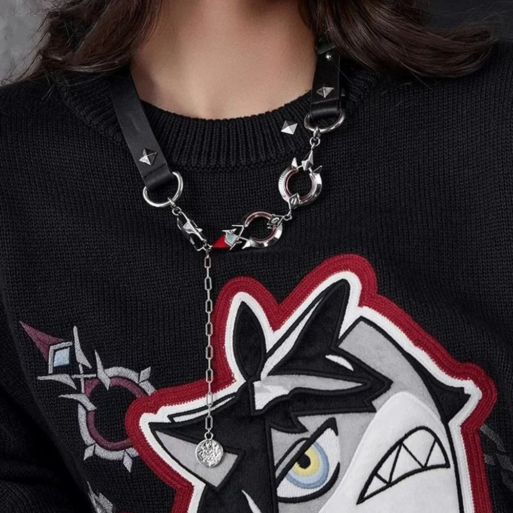 Game Genshin Impact Wriothesley Cosplay Necklace Fashion Jewelry Pendant Alloy Choker Unisex Punk Accessories