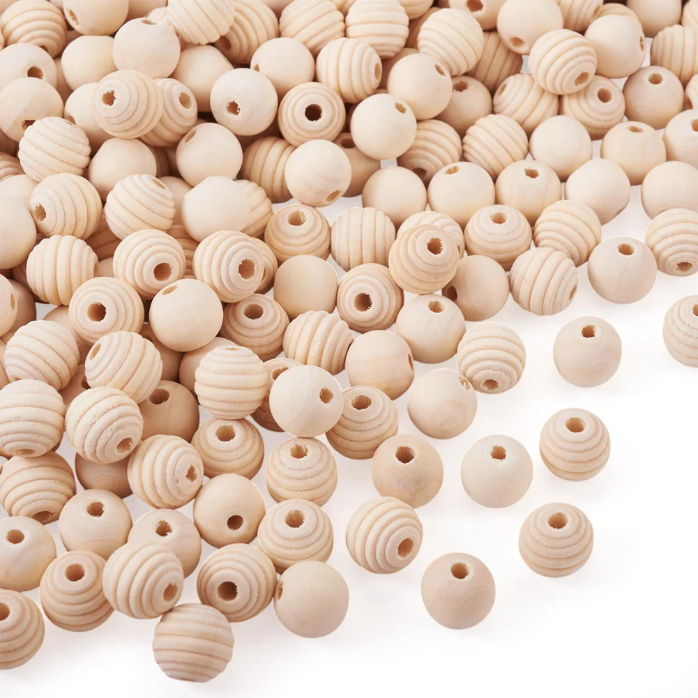 

200Pcs Undyed Wood Beads Natural Round Wooden Loose Beads Large Hole Beads DIY Bracelet Jewelry Making Accessories