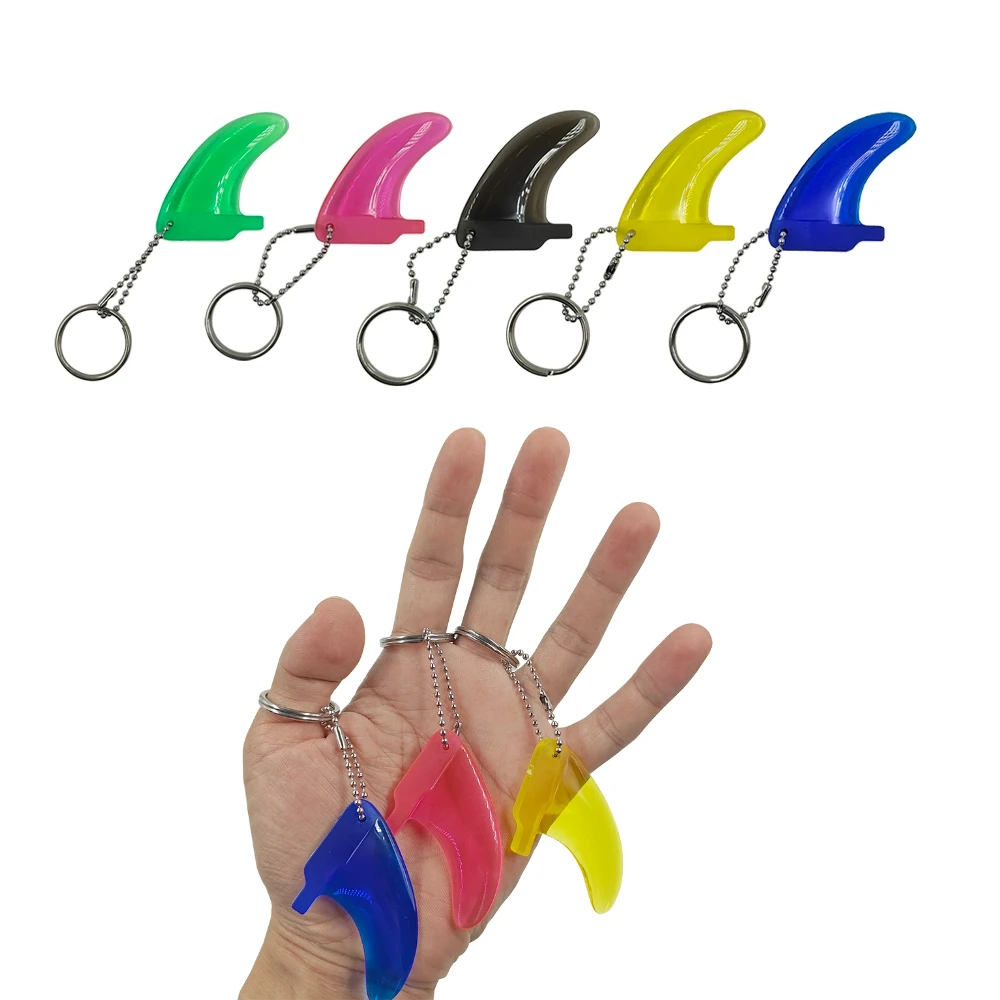 Colorful Key Chain Ring Plastic Clear Mini Surf Fins Key Chain Ring 5Colors Key/USB Chains Surfing Accessories