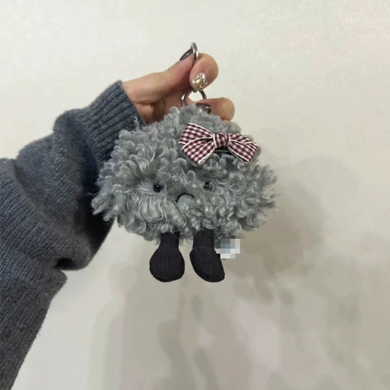 Stormcloud-Bolsa de felpa con forma de nube de trueno, llavero, muñeco de peluche, bolso novedoso, regalo para niñas y mujeres, accesorio único