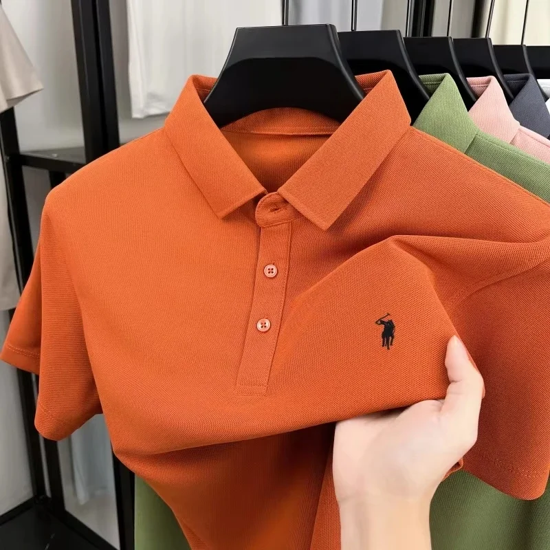 Men's Summer New Short Sleeve Polo Shirt Premium Printed Fashion Casual Business Collared Tops