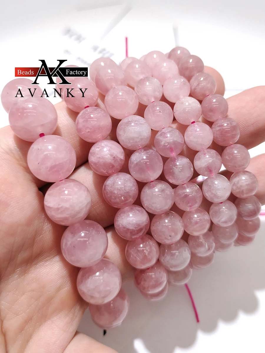 

3A Natural Madagascar Pink Crystal Single Lap Necklace For Women Girl Birthday Gift Fresh Bracelets Fashion Jewelry 7-12mm