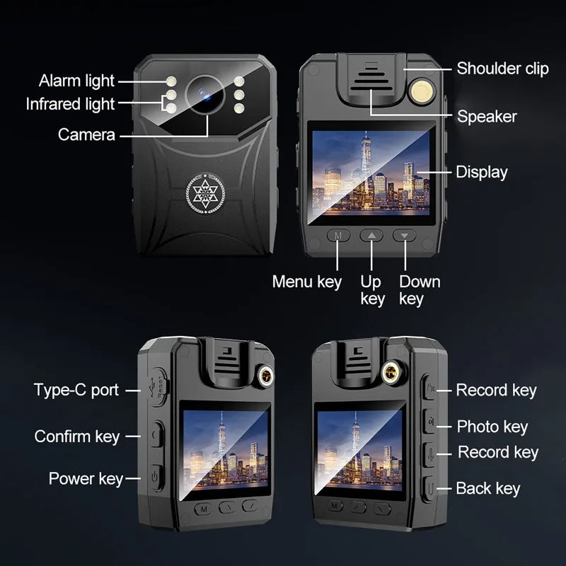 Mini 4K HD Cameras with WIFi 3000mAh Digtal Video Recorder with IPS Screen Night Vision Police Body Camera Portable Camcorder