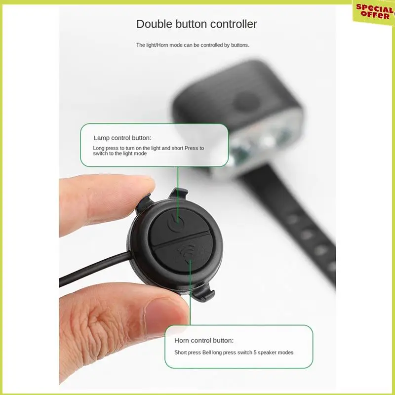 A34R luz de bicicleta alta e baixa lâmpada dupla contas farol recarregável, luz multifuncional