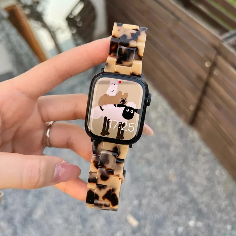 Luxuriöses Harzarmband für Apple Watch Ultra 2 Band 49 mm 45 mm 41 mm 40 mm 44 mm 38 mm 42 mm Gliederarmband iWatch Serie 9 7 8 6 SE 5 4 3