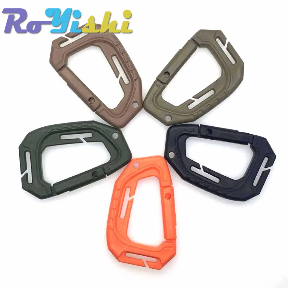 1 Pcs D Shape 200LB Plastic Snap Clip Carabiner Mountaineering Buckle Outdoor Hanging Keychain Hook Climbing Accessories