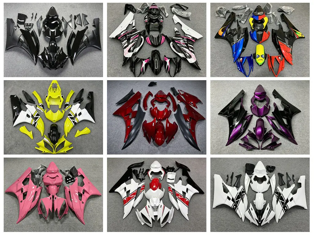 4 Gift new ABS fairing kit - suitable for Yamaha YZF600 R6 from 2006 to 2007 models. Vehicle accessory. Customizable.