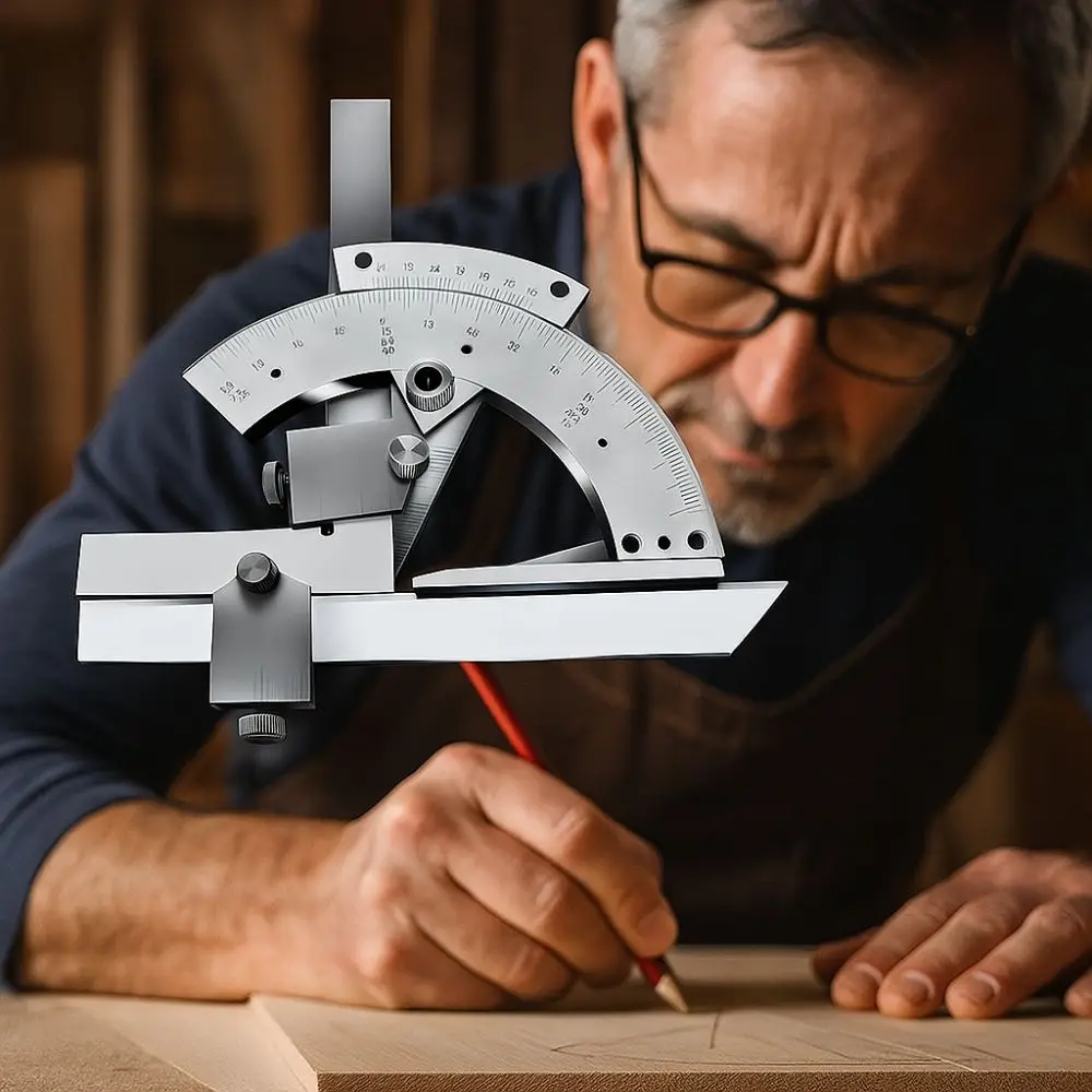 

0-320 Degrees Universal Angle Meter Stainless Steel High Precision Bevel Protractor Multi-functional Metal Construction
