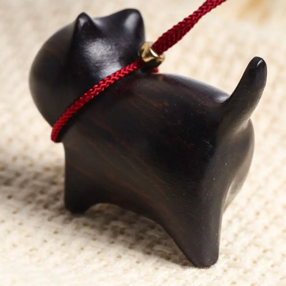 Funny Sandalwood Fashion Jewelry Japanese Car Key Accessories Mobile Phone Chain Bag Pendant Cat Shape Cute Key Chain image 2