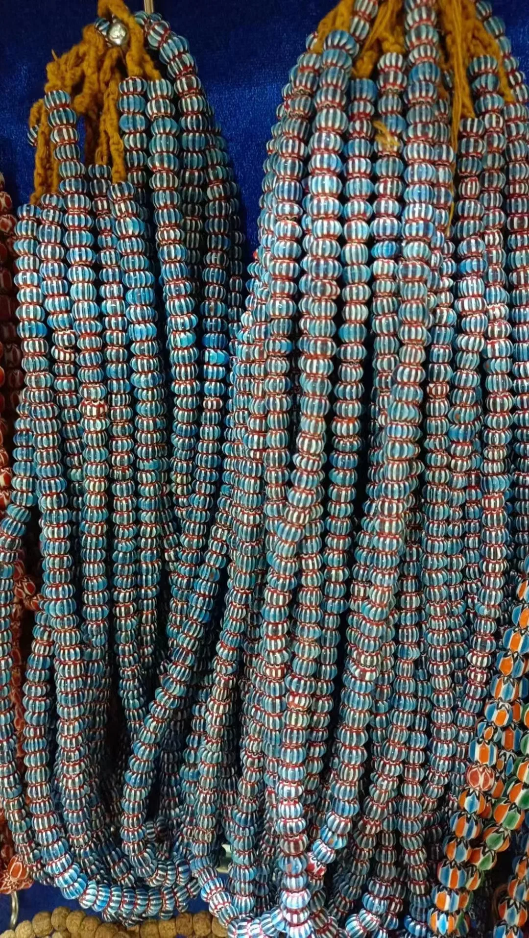 1pcs/lot Natural Chevrolet Glazed African Trade Bead Necklace Beads left over from the history of ancient civilizations colorful