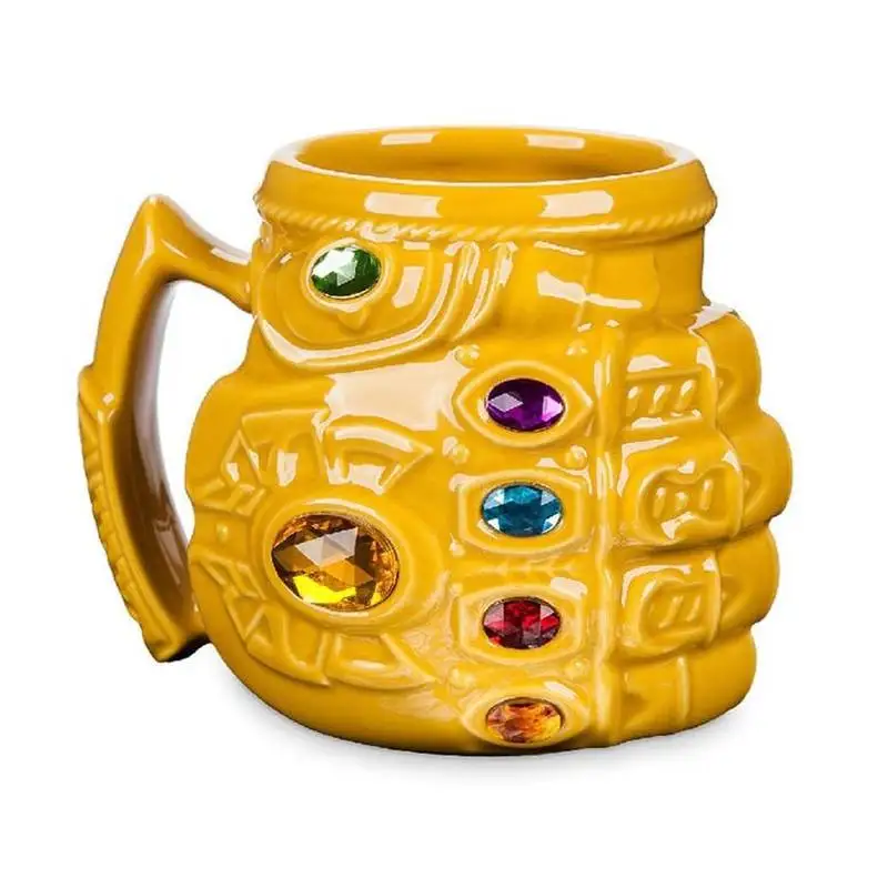 Tazas de cerámica con guantes de Thanos, taza de café, leche, té, tazas de oficina, el mejor regalo de cumpleaños con caja de regalo para amigos