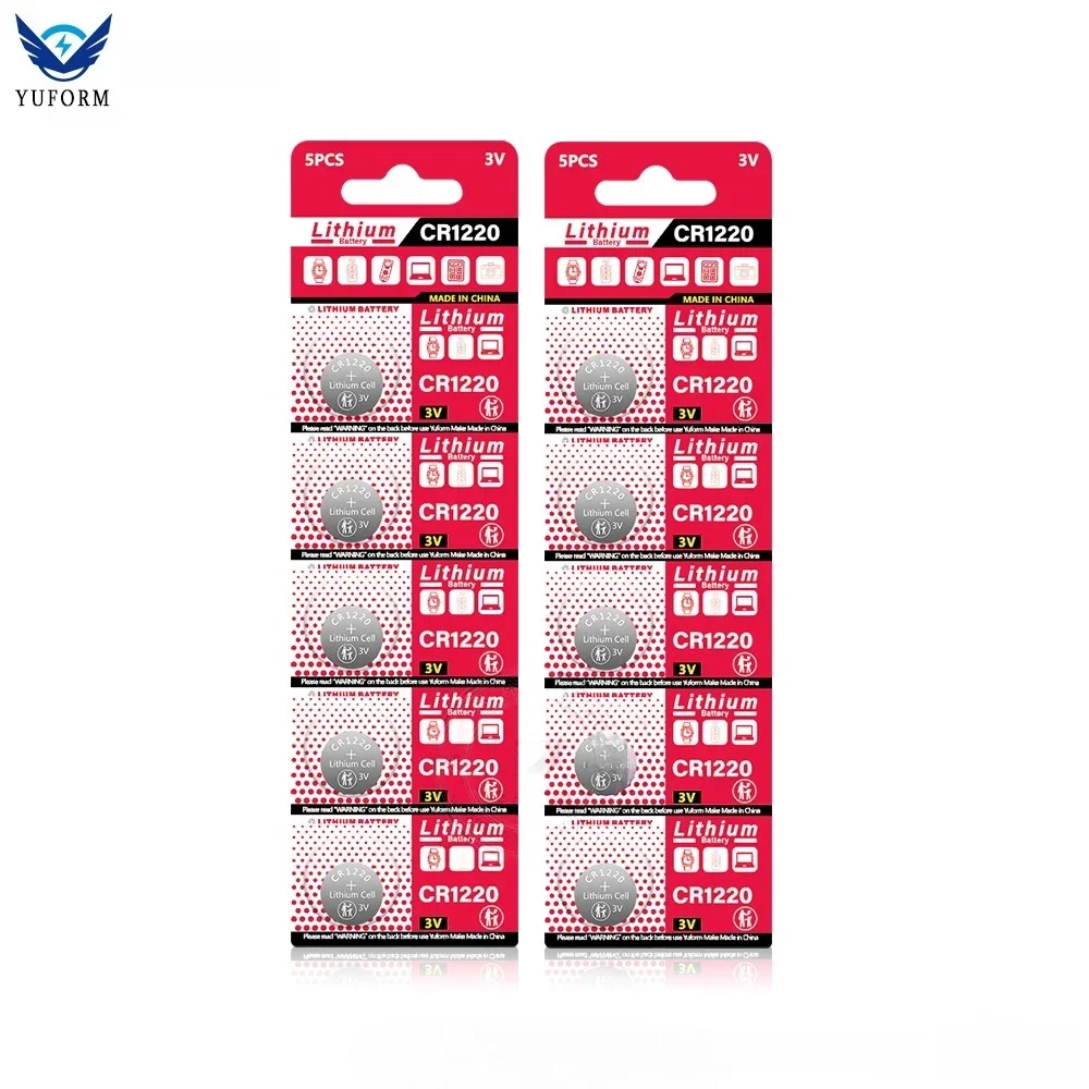5-10Pcs New CR1220 3V High Capacity Lithium Battery, Fit for Healthcare Devices, Watches, Calculator & Coin Cell Equipme