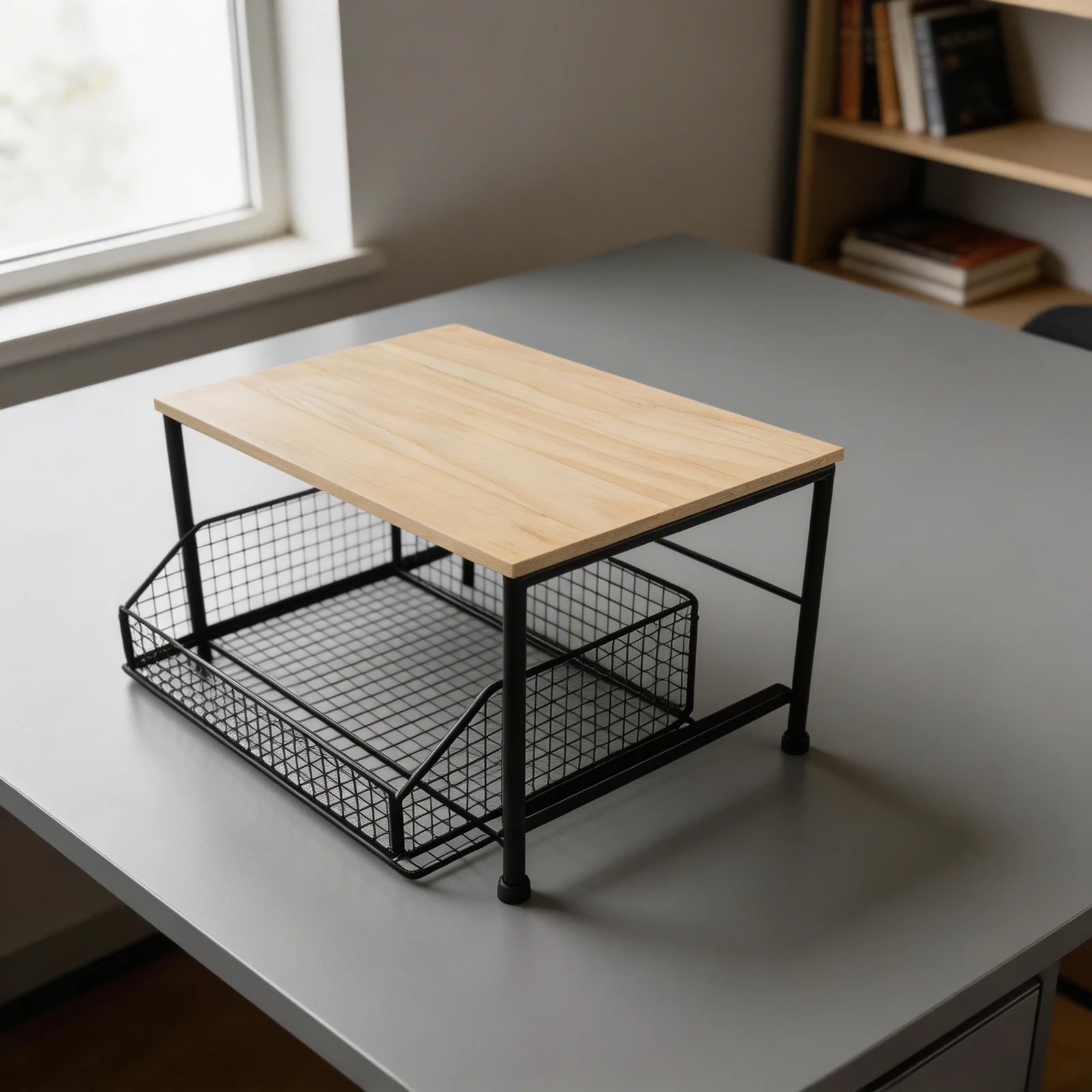 Mobile Small Kitchen Microwave Cart with Bottom Storage Basket Lockable Casters Duty Frame and MDF Board Mobile