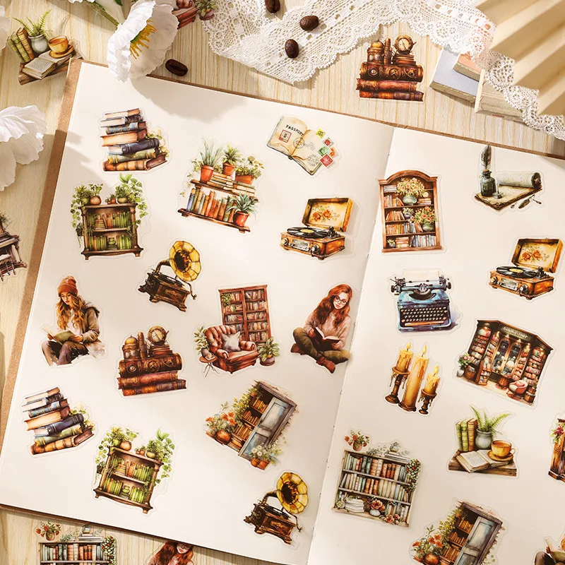 40 Stück Vintage INS Aufkleber Pack selbstklebend Diy Scrapbooking Tagebuch Album Planer handgemachte Junk Journal Supplies