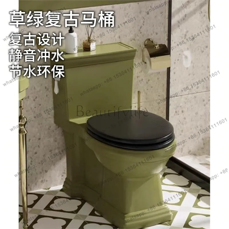 Retro single-hole toilet siphon anti-odor water-saving silent large-diameter classical luxury one-piece toilet